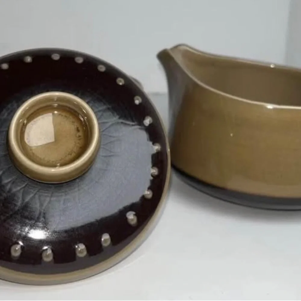 Sugar Bowl With Lid And Creamer Franciscan Discovery Tahiti Mid Century Made USA